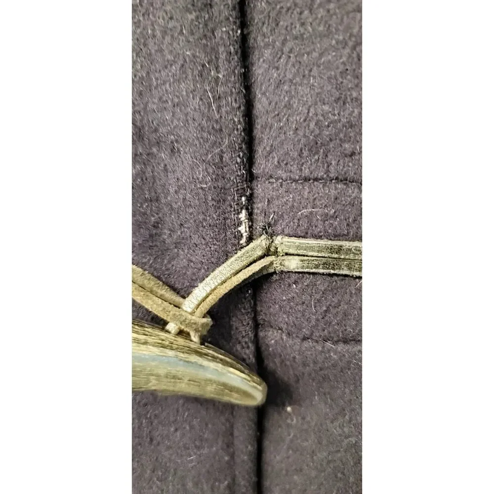 Burberry Wool Duffle Coat Toggle Fasts Gloverall English Old Money Navy Sz. 8/S - Picture 4 of 14